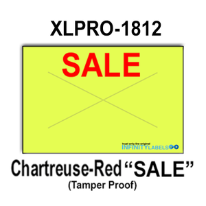 288,000 XLPro compatible 1812 "SALE" Fluorescent Chartreuse Labels. Full case w/8 ink rollers.
