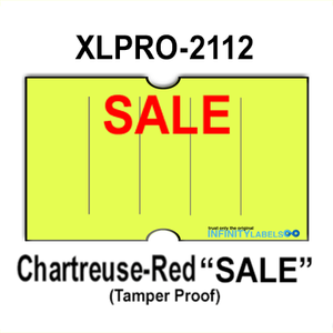 240,000 XLPro 1 compatible 2112 "SALE" Fluorescent Chartreuse Labels. Full case.