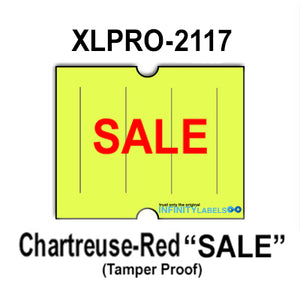 180,000 XLPro 2 compatible 2117 "SALE" Fluorescent Chartreuse Labels. Full case.