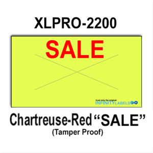 252,000 XLPro compatible 2200 "SALE" Fluorescent Chartreuse Labels. Full case w/12 ink rollers.