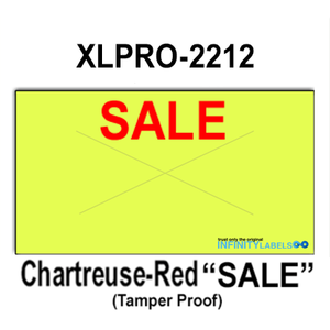 240,000 XLPro compatible 2212 "SALE" Fluorescent Chartreuse Labels. Full case w/8 ink rollers.