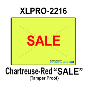 200,000 XLPro compatible 2216 "SALE" Fluorescent Chartreuse Labels. Full case w/8 ink rollers.