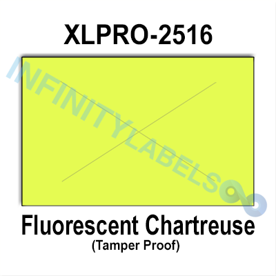 168,000 XLPro compatible 2516 Fluorescent Chartreuse Labels. Full case w/8 ink rollers.