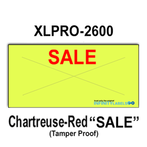 216,000 XLPro compatible 2600 "SALE" Fluorescent Chartreuse Labels. Full case w/12 ink rollers.