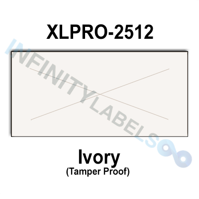201,600 XLPro compatible 2512 Ivory Labels. Full case w/8 ink rollers.