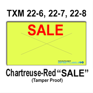 252,000 X-Mark compatible 2200 "SALE" Fluorescent Chartreuse Labels. Full case w/12 ink rollers.