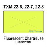 252,000 X-Mark compatible 2200 Fluorescent Chartreuse Labels. Full case w/12 ink rollers.
