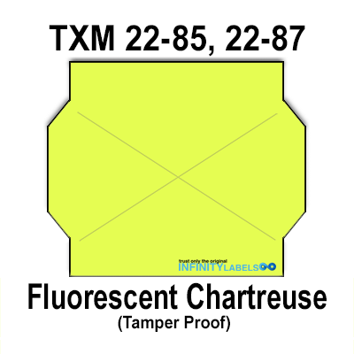 189,000 X-Mark compatible 2202 Fluorescent Chartreuse Labels. includes 12 ink rollers