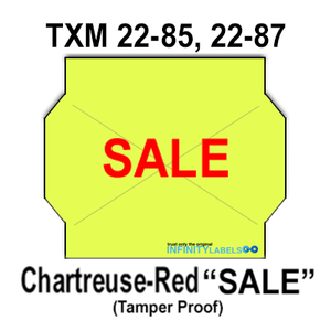 189,000 X-Mark compatible 2202 "SALE" Fluorescent Chartreuse Labels. includes 12 ink rollers