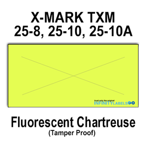 201,600 X-Mark compatible 2512 Fluorescent Chartreuse Labels. Full case w/8 ink rollers.