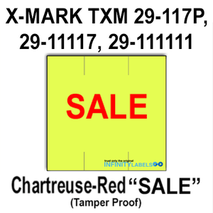 78,000 X-Mark compatible 2900 "SALE" Fluorescent Chartreuse Labels