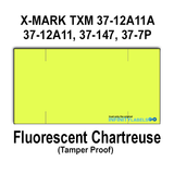 80,000 X-Mark compatible 3719 Fluorescent Chartreuse Labels. Full case.