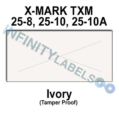 216,000 X-Mark compatible 2600 Ivory Labels. Full case w/12 ink rollers.