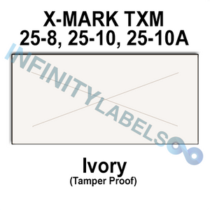 201,600 X-Mark compatible 2512 Ivory Labels. Full case w/8 ink rollers.