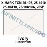 168,000 X-Mark compatible 2516 Ivory Labels. Full case w/8 ink rollers.